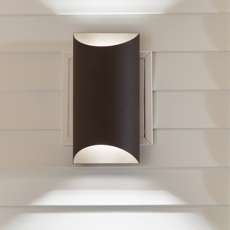 Yanley 13.75" Architectural Bronze LED Outdoor Wall Light, Textured Architectural Bronze