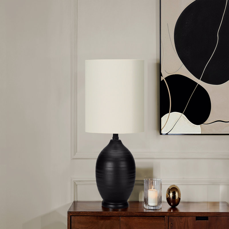 Lighting, 17"H, Table Lamp, Black Ceramic