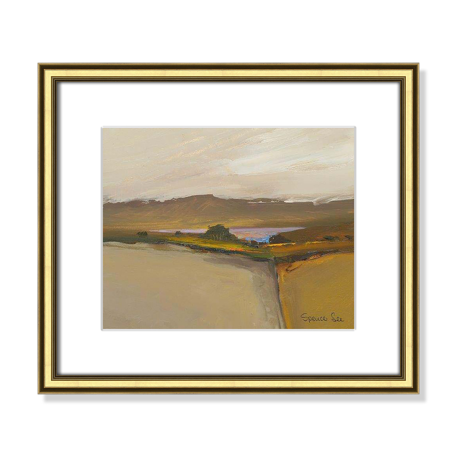 Heaven and Earth IV Print, Gold Framed, 14.25" H x 16.25" W x 0.75" D
