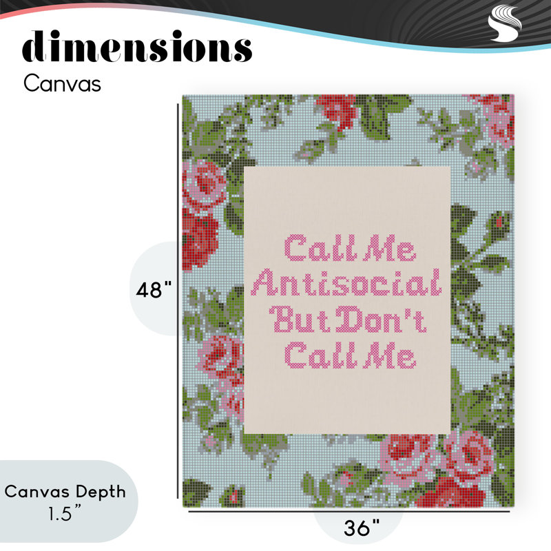 «Don't Call Me Vintage Florals Canvas», conception par Lil 'Rue, 48 x 36