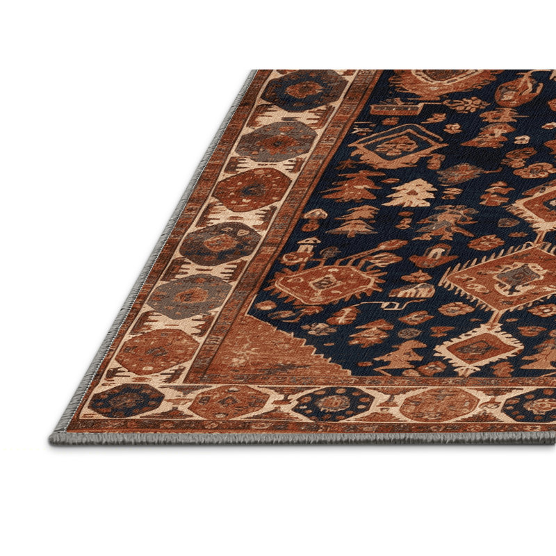 Tapis brun turc lavable à la machine, Rectangulaire 2 pi x 3 pi