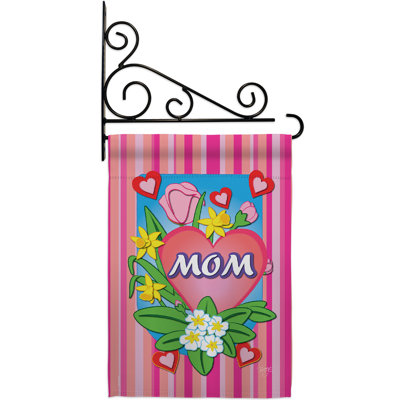 Double Sided 18.5'' H x 13'' W Polyester Mother's Day Flag Set