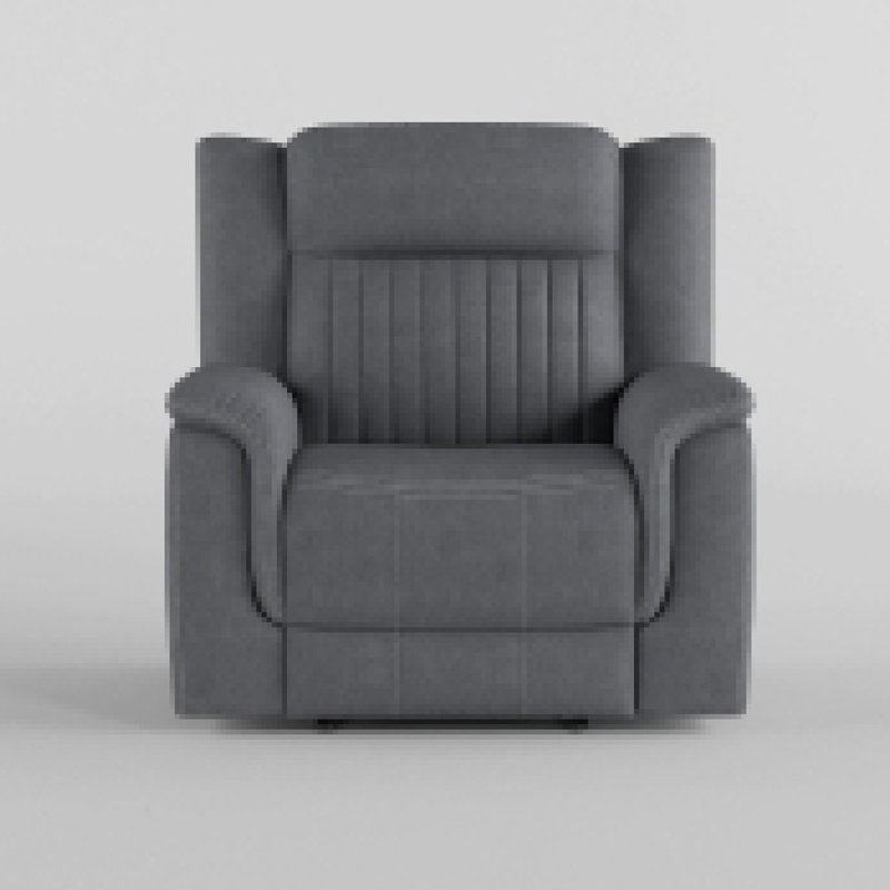 Fauteuil inclinable manuel Lenny, microfibre grise, rembourrage en mousse