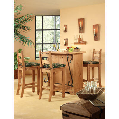Dovray Bar Stool with Solid Wood Frame