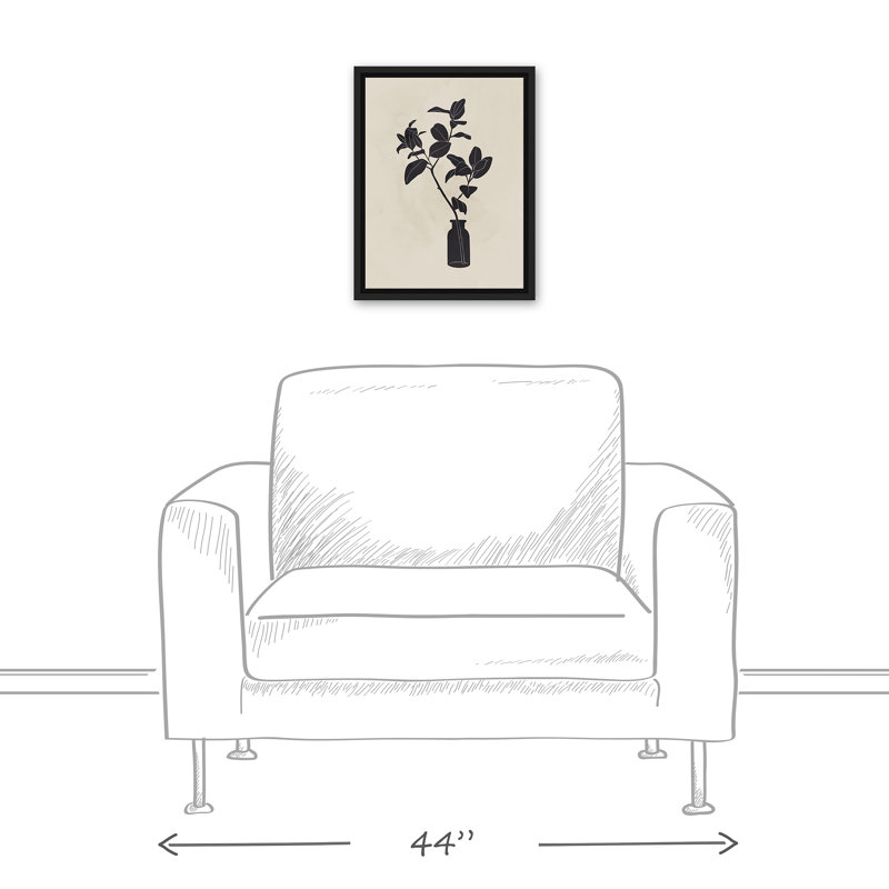 " Magnolia Stems ", 17.75" H x 13.75" W x 1.75" D, Black Floater Frame