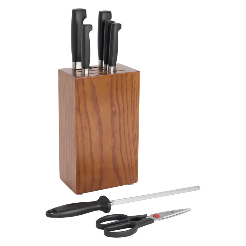 ZWILLING Four Star 8Pc-Knife Block Set - Brown Ash Wood Block