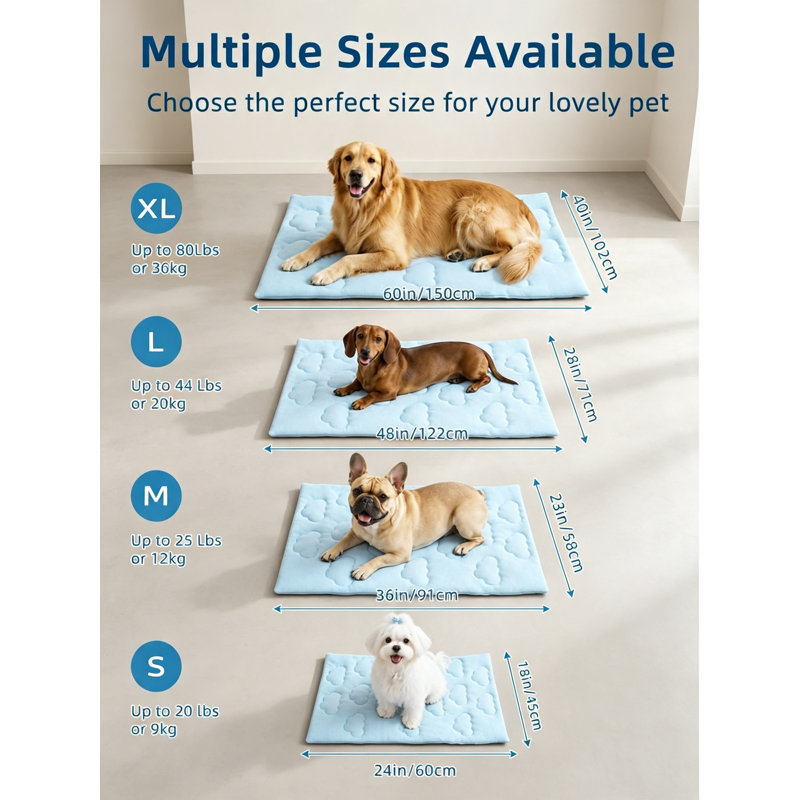 Dual-Sided Pet Cooling Mat Blue M