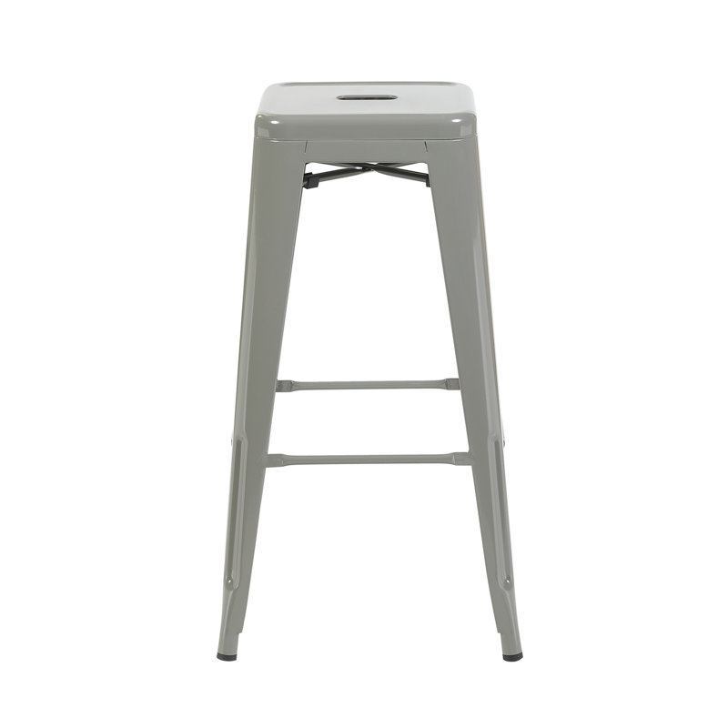 Counter Stool with Metal Frame, Silver