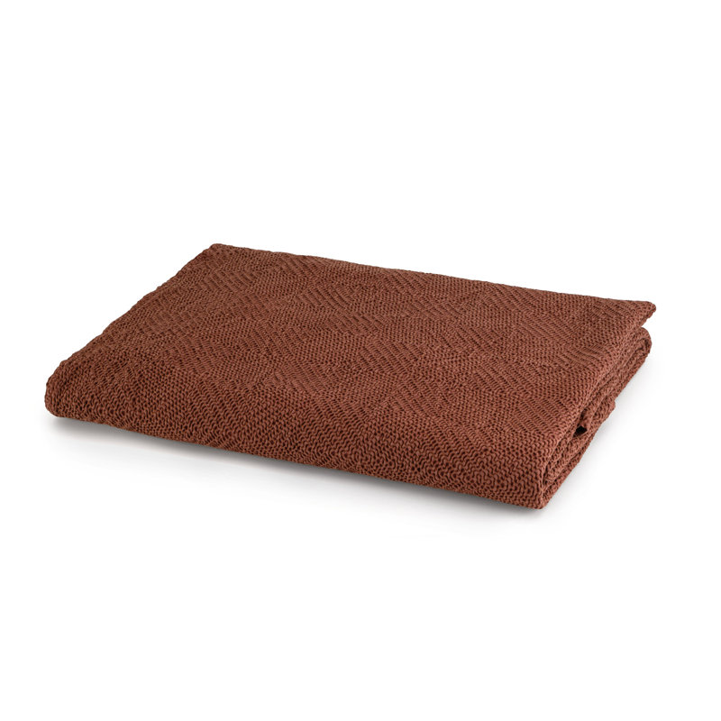 Kautz Cotton Solid Colour Bedspread, 160 x 190 cm, Copper