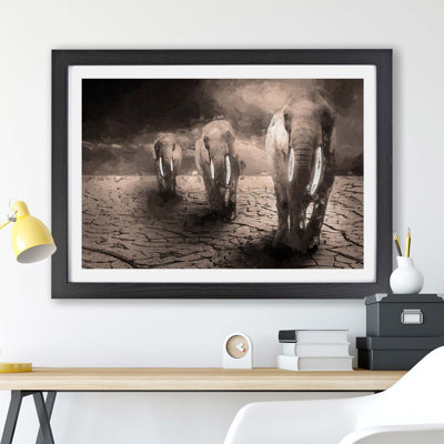 Trio of Elephants - Framed Print