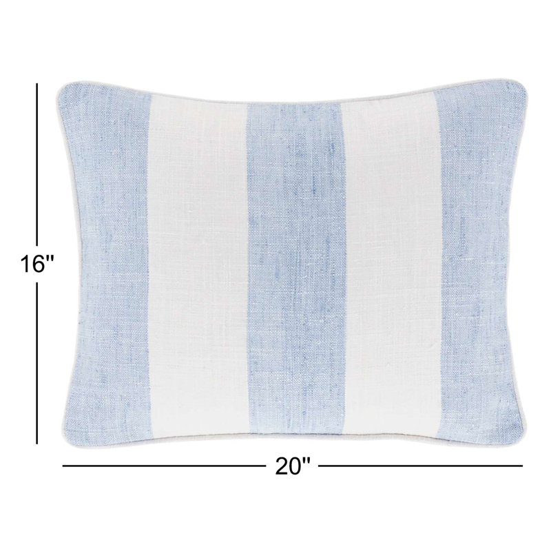 Awning Striped Outdoor Reversible Pillow Cover, Blue