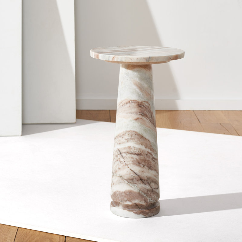 Table de bout à cadre haut 17,5 po Alysson, Blanc, brun