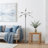 Tarbert 5 Light Adjustable Gooseneck Floor Lamp, Silver, White, Shades 67"H