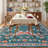 Farmhouse Floral Machine Washable Rug with Non Slip TPR Backing Soft Thin Foldable Mat Botanical Butterfly Printed Carpet Low Pile Non Shedding Carpet-753450857