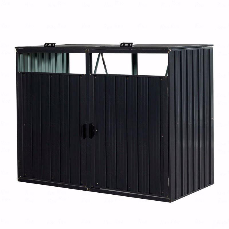 La poubelle contient 2 poubelles en métal pour le rangement des déchets, acier galvanisé inoxydable