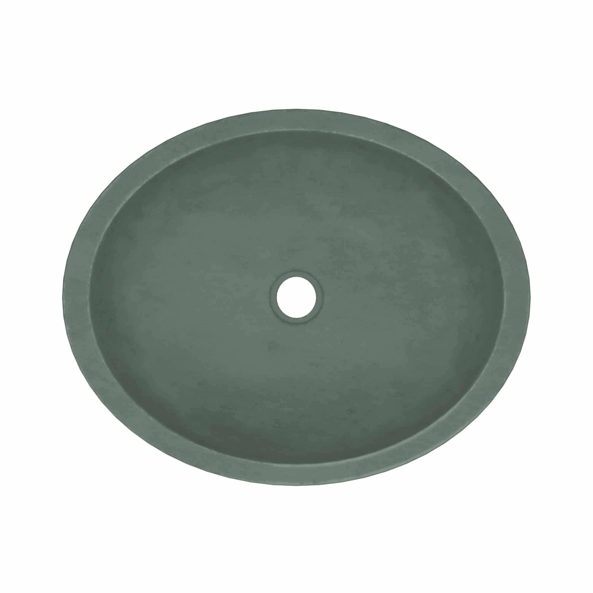 Tolosa NativeStone Concrete Oval Dual-Mount Bathroom Sink, Forest