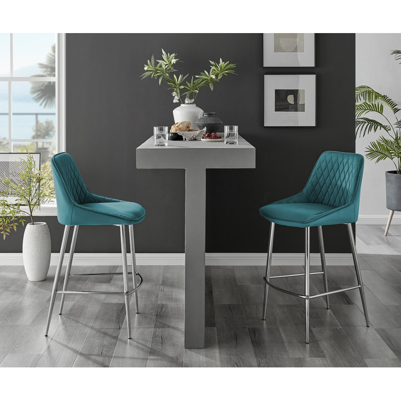Tabouret de bar Jute Luxury, Bleu