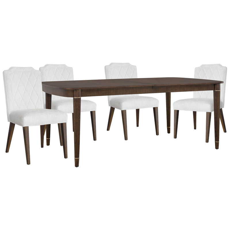 Table de salle à manger à pieds, 5 pièces: table, 4 chaises