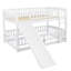 Lit superposé avec glissade, lit superposé simple au-dessus de simple avec clôture et échelle blanc (pour les tout-petits enfants et adolescents)