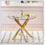 Ensemble repas Mid-Century moderne avec plateau en verre et pieds en métal, table spacieuse pour 4 à 6 personnes, avec tables de bout et tables basses