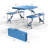 4 Ft Camping Picnic Table Set With 4 Seats With Umbrella Hole Folding Lightweight Suitcase Card Table-220 Lbs Support Aluminum Frame, Plastic RV Tabletop For Barbecue,Travel,Outing,Gathering