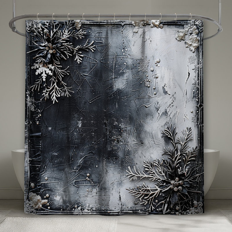 Rideau de douche Snowflakes - Decor Industrial Decor, L 70 po x H 84 po