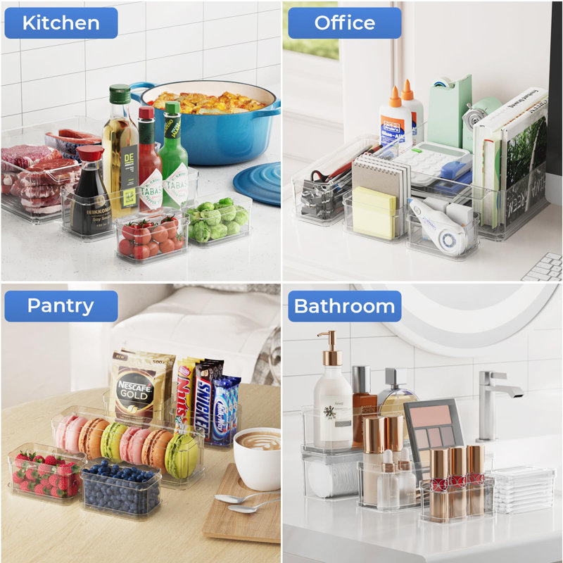 10 Pack Refrigerator Organizer Bins Stackable With Lids, Clear Fridge Organizers And Storage, Kitchen Organizer Storage Containers