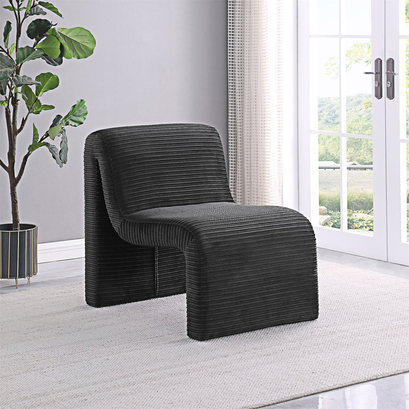 Chaise d'appoint courbée, Noir