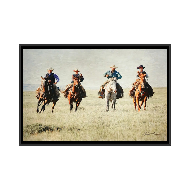 Giddy Up Horse by Rhonda Thompson - Floater Frame Print on Canvas