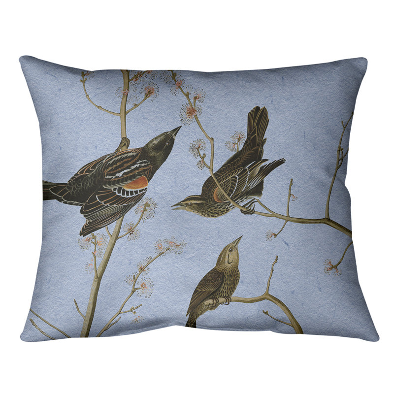 Coussin lombaire à oreilles starling, Duvet synthétique, Bleu, 14 po x 10 po