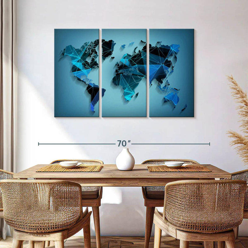 Aliaz Network Technology World Map, 36" H x 57" W