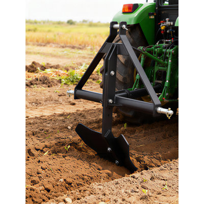Charrue robuste de taille moyenne - Compatible avec les tracteurs à attelage rapide 3 points de catégorie 1 - Sous-soleuse en acier réglable - Pour le sillon, la récolte de racines, la préparation du sol, l'irrigation - thermolaquée 