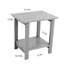 Table d'appoint d'extérieur avec hanches en forme de bois, rangement double couche, profilé ergonomique, multifonctionnel, finition à l'huile de bois, conception à grain de bois, larges connexions rouillées, couleur
