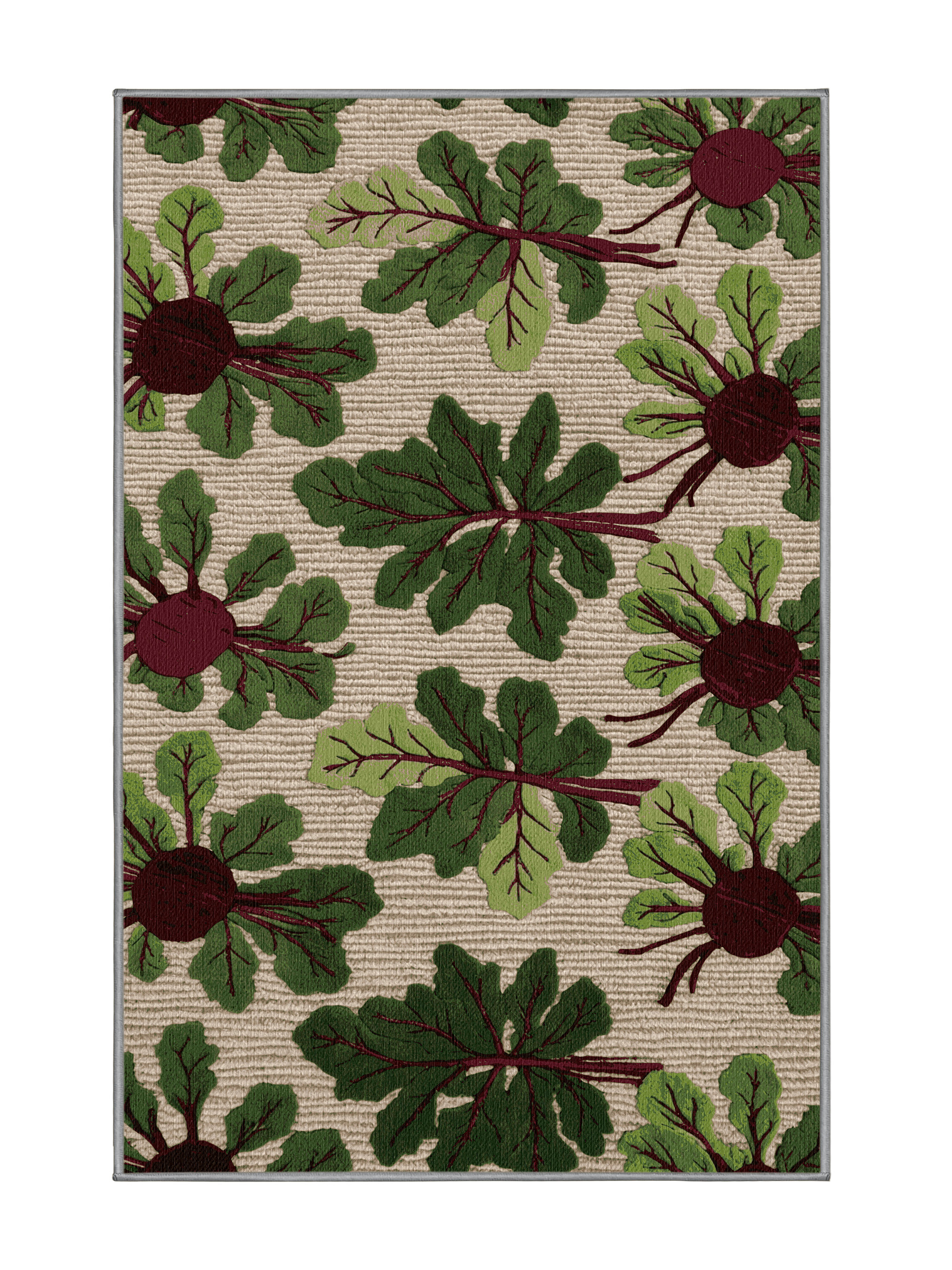Dakota Fields Washable Beet Microgreens Vegetables Area Rug | Wayfair
