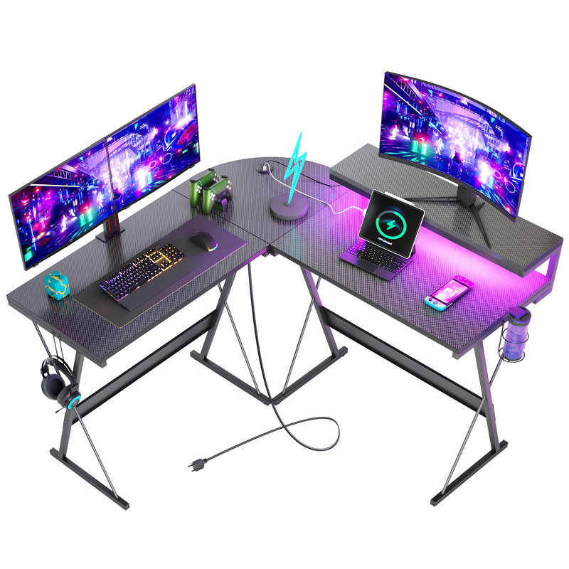 L-Shaped Metal Base Writing Desk