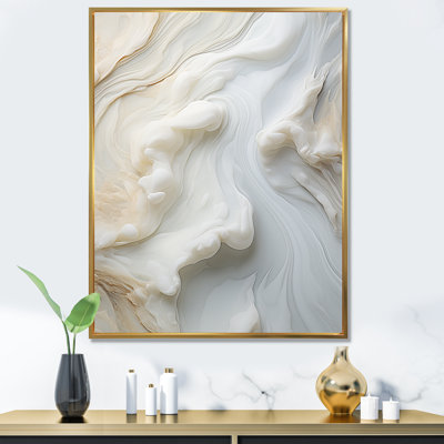 Abstrait blanc laiteux II - Art mural abstrait sur toile