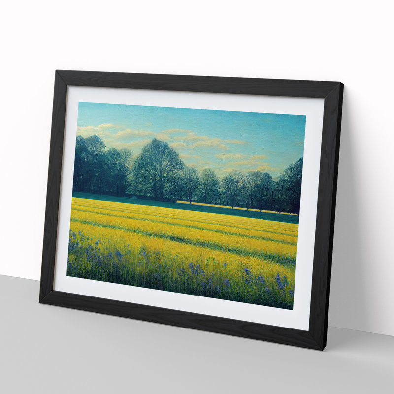 A Spring Meadow - Single Picture Frame Print, Black, 46cm H x 64cm W