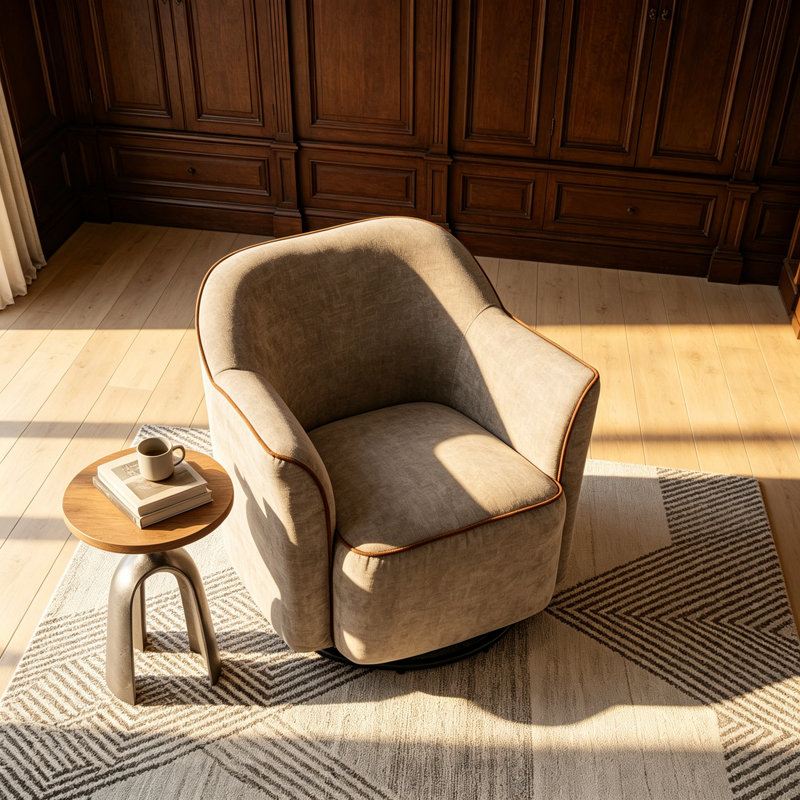 Fauteuil demi-tonneau en chenille, Grey Chenille