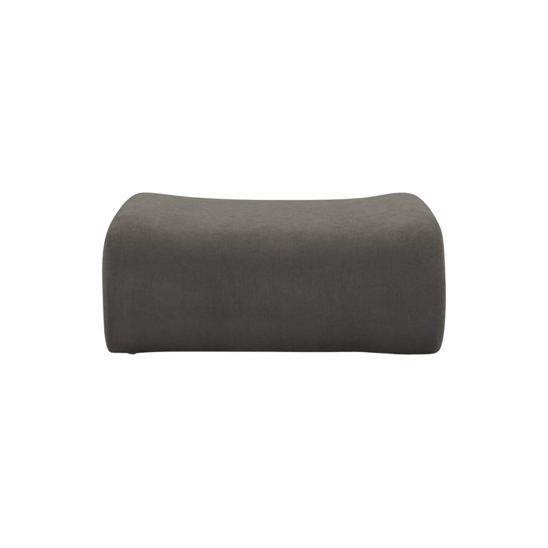 Repose-pieds en tissu recyclé gris Chue, Mélange de polyester gris