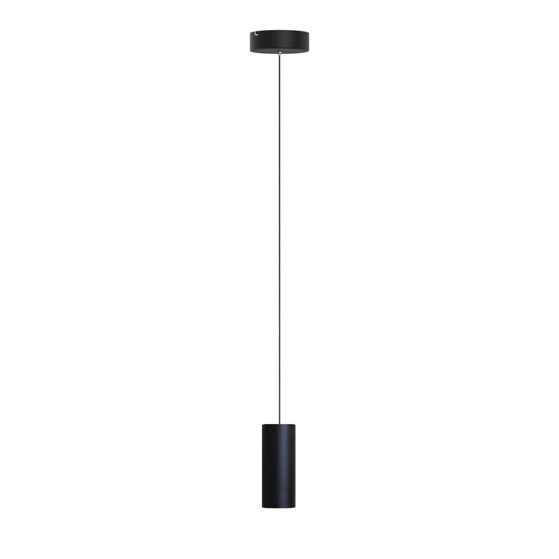 Luminaire suspendu cylindrique à 1 lumière DEL Bludovice, Noir