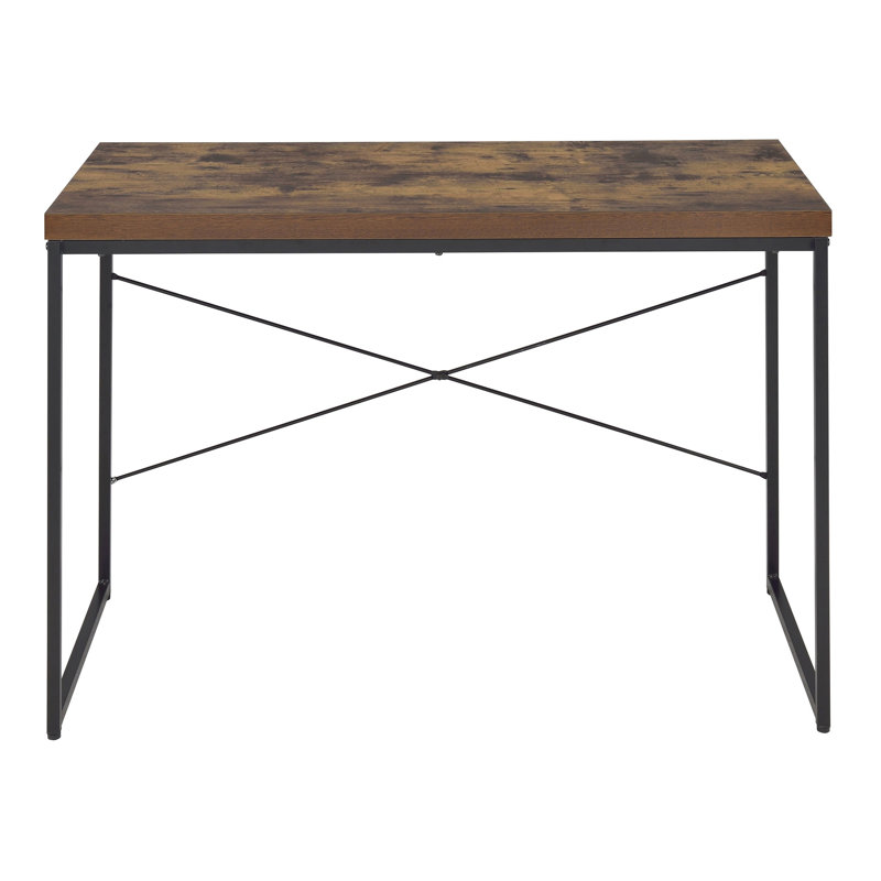 Spacious Study Desk In Weathered Oak And Black With Metal Sled Home Office Structure