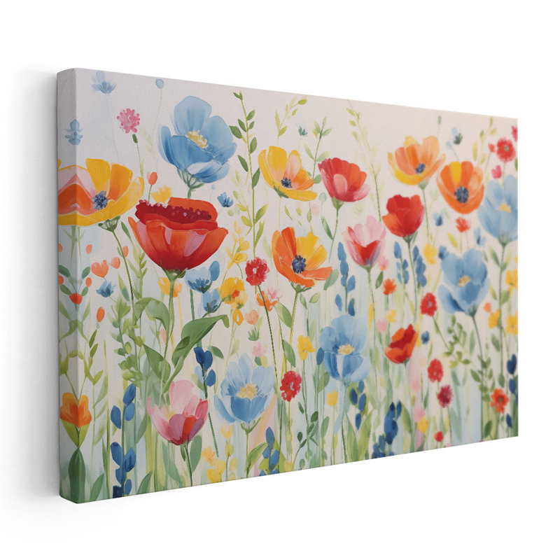 "Painterly Flower Extravaganza 2", H 20 po x l 30 po