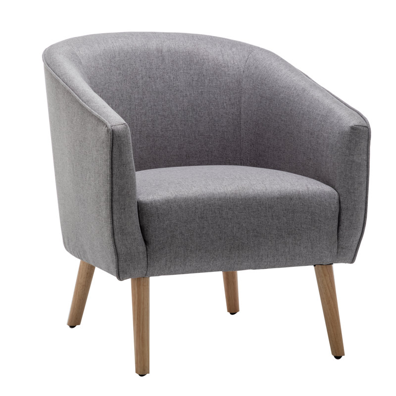 Marzi Upholstered Barrel Chair, Grey