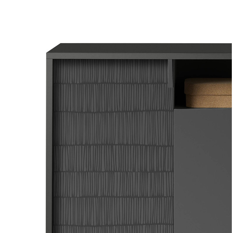 16 Pair Shoe Storage Cabinet, Jet Black