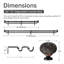 Tringle à rideaux double de 1 pouce de diamètre avec embouts sphériques, tringle à draperie télescopique ajustable robuste pour différentes pièces-2113516499-2113516511