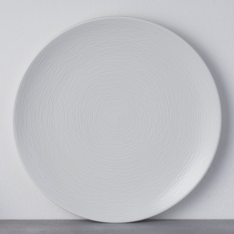 Plateau rond tourbillonnant 12,25 po Noritake, Blanc