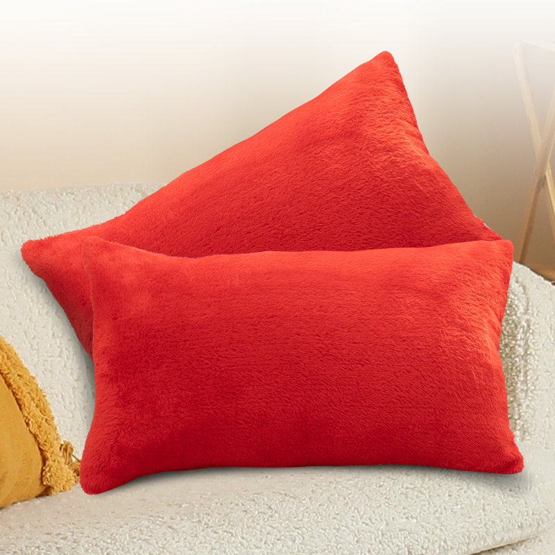 Coussin décoratif, H 12 po x l 20 po, Rouge