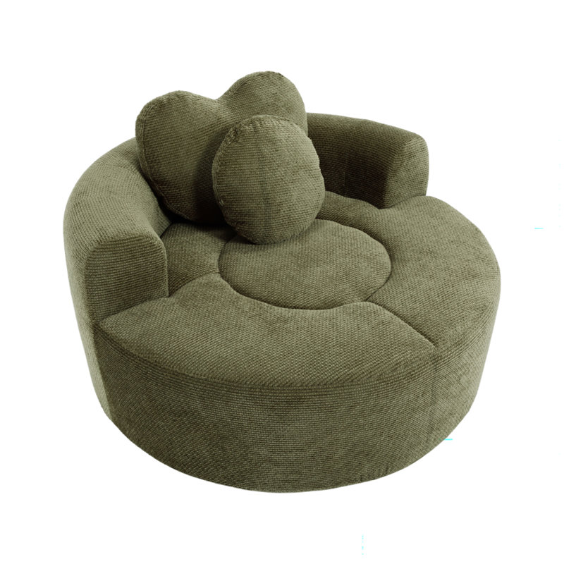 Canapé-lit convertible avec tissu gaufré, coussin en mousse à mémoire de forme, coussin en forme de cœur et coussin de dossier amovible, canapé-lit sans assemblage pour le bureau d'un salon