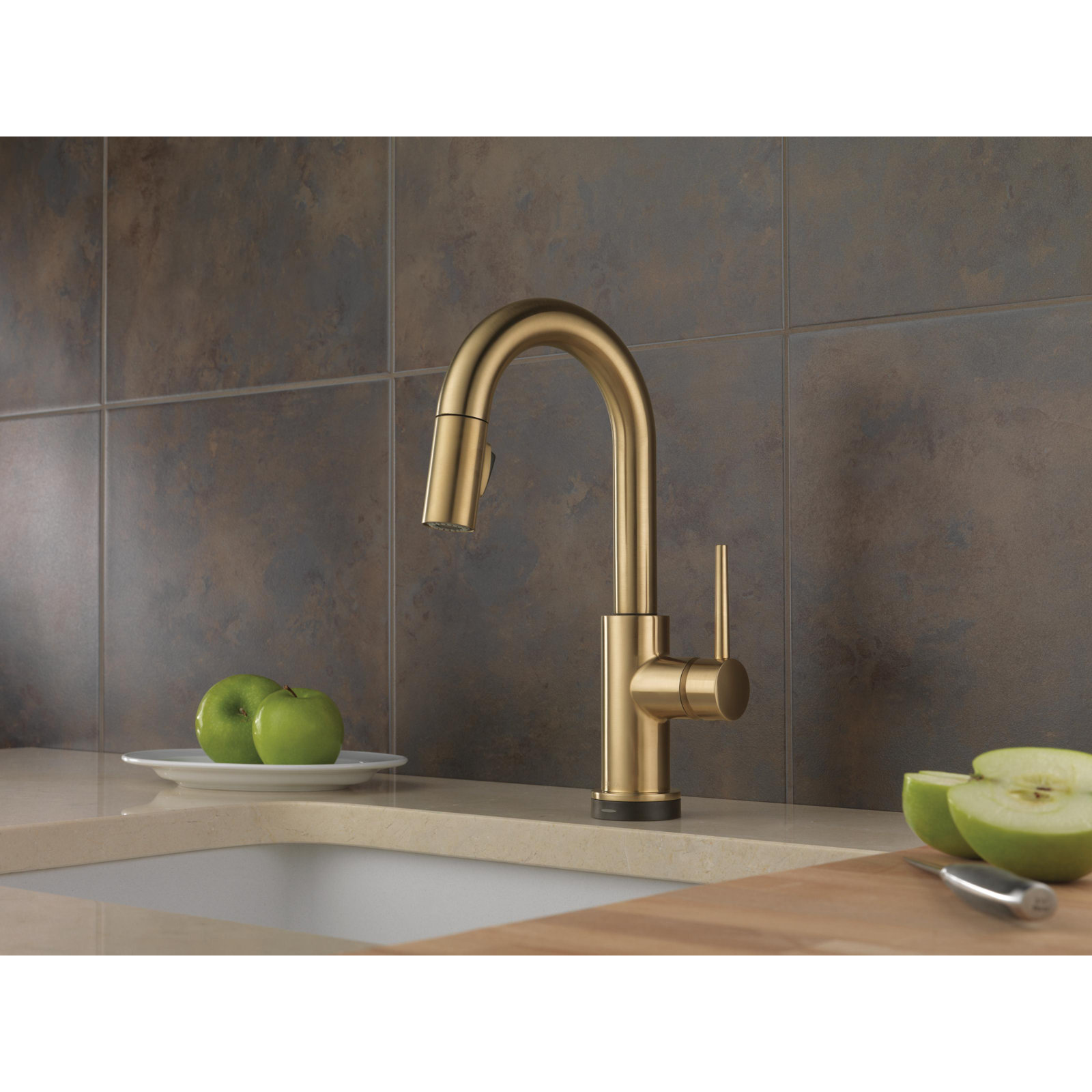 Trinsic Pull Down Touch Bar Faucet, Brilliance Champagne Bronze