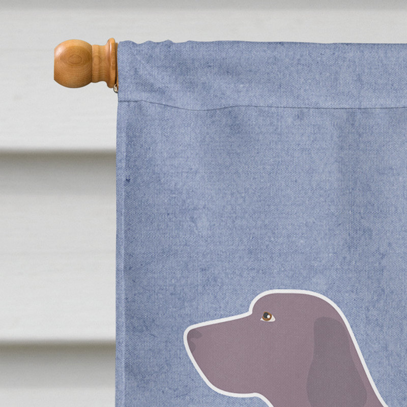 Polyester 2 côtés 40 x 28 po welcome drapeau maison, Weimaraner